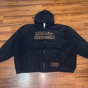 3XL Harley-Davidson Black Zip Up Hoodie